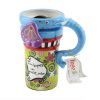 Painted Creative Mug Ceramic Elephant Cup Lid With Spoon, Large Capacity Cup, V
