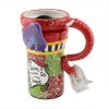 Painted Creative Mug Ceramic Elephant Cup Lid With Spoon, Large Capacity Cup, G