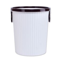 Household Wastebasket Round 10L Trash Can/Bins With Handle, White