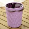 12L Household Wastebasket Trash Can Waste Bins Storage Bucket Bamboo Khaki
