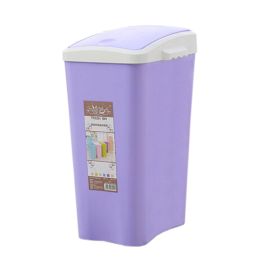 8L Creative Household Trash Can FlipType Wastebasket Trash Storage Bucket Purple