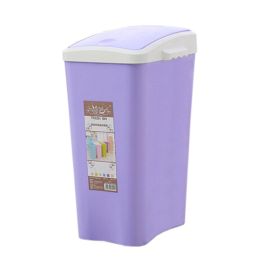 8L Creative Household Trash Can FlipType Wastebasket Trash Storage Bucket Purple