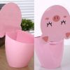 Cute Home/Office Desktop Bin Trash Can With Lid Wastebasket Storage Bucket NO.06