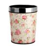 Household Wastebasket Round Trash Can/Bins for Home/Kitchen/Office 12L - Flowers