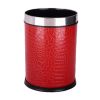 Household Wastebasket Round Trash Can/Bins for Home/Kitchen/Office 12L - Red