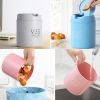 Cute Mini Trash Can Bin with Lid Desk Wastebasket for Home/Office, Blue