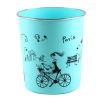 Stylish Cute Trash Can Bin Desk Wastebasket for Home/Office, Sky Blue