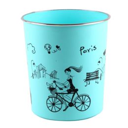 Stylish Cute Trash Can Bin Desk Wastebasket for Home/Office, Sky Blue