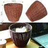 Rattan Weaving Mini Trash Can Bin Desk Wastebasket for Home/Office, Yellow