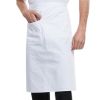 Unisex Half-length Cook Apron Kitchen  Chefs Cooking Aprons, White