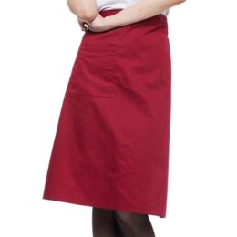 Kitchen Half-length Cook Apron Unisex Chefs Cooking Aprons, Wine Red