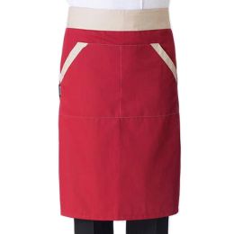 Unisex Half-length Apron Home/Hotle Kitchen Chefs Cooking Aprons,Red