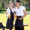 Stylish Unisex Half-length Kitchen Aprons Chefs Cooking Cook Apron Bib Stripe