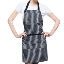 Stylish Kitchen Aprons Jeans Cooking Apron Halt Top Chefs Cook Apron Black/White