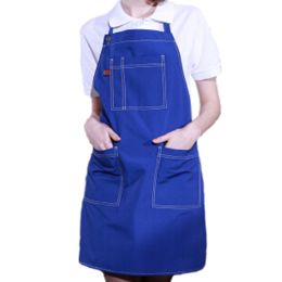 Kitchen Aprons Chefs Cook Apron Halt Top Stain-resistant Cooking Apron Blue