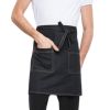 Black Wearable Chefs Cook Apron Stain-resistant Half-length Kitchen Aprons