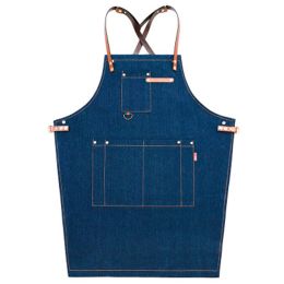 Fashion Wearable Chefs Cook Apron Stain-resistant  Kitchen Aprons Coffee Restaurant Work Clothes,B