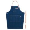 Fashion Wearable Chefs Cook Apron Stain-resistant  Kitchen Aprons Coffee Restaurant Work Clothes,D