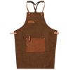 Fashion Wearable Chefs Cook Apron Stain-resistant  Kitchen Aprons Coffee Restaurant Work Clothes,K