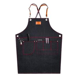 Fashion Wearable Chefs Cook Apron Stain-resistant  Kitchen Aprons Coffee Restaurant Work Clothes,V