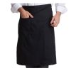 Chef Half Apron Waist Bistro Aprons with Pocket for Kitchen Cafe Cooking - Black