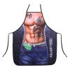 Female Sleeveless Jeans Aprons Tattoo Bar  Black