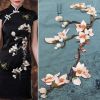 Chinese Style Large White Orchid Applique Embroidery Patch for Cheongsam