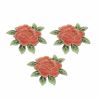 3 Counts Fuchsia Peony Patchs Flower Appliques