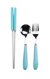 Convenient Flatware Set with Copsticks, Spoon and Fork