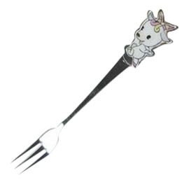 3 Pcs Children Cutlery Fork Cartoon Goat Tableware Stainless Fruit Fork