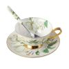 Magnolia Coffee Cup Set Porcelain Tea Cup Ceramic Mug Cup/Saucer/Spoon 6.8 OZ