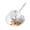 Cute Tea Cup and Saucer Set Spoon Coffee Cup Set Porcelain Coffee Mug 6.1OZ