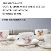 Cute Tea Cup and Saucer Set Spoon Coffee Cup Set Porcelain Coffee Mug 6.1OZ