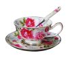 Retro Courtly Style Coffee Cup Set English Style Tea Mug Set With Plate & Spoon