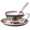 Retro Vienna Courtly Style Coffee Cup Set English Style Tea Mug With Plate & Spoon