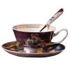 Elegant Courtly Style Coffee Cup Set English Style Tea Mug With Plate & Spoon