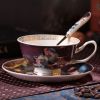 Elegant Courtly Style Coffee Cup Set English Style Tea Mug With Plate & Spoon