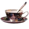 Courtly Style Coffee Cup Set English Style Tea Mug With Plate & Spoon