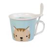 Cute Cat Coffee Cup Set English Style Tea Mug With Spoon