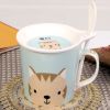 Cute Cat Coffee Cup Set English Style Tea Mug With Spoon
