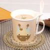 Cute Giraffe Coffee Cup Set English Style Tea Mug With Spoon