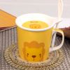 Cute Lion Coffee Cup Set English Style Tea Mug With Spoon