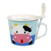 Cute Cow Coffee Cup Set English Style Tea Mug With Spoon