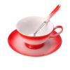 Elegant Design Coffee Cup Set English Style Tea Mug With Plate & Spoon (Red)