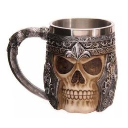 Skull Tankard Coffee Mug Cup Cool Stainless Steel Tea Mug Cup For 3D Design Mugs