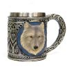 Stainless Steel Wolf Head Cup/Mug For 3D Design Art Collection Gift Tea Mug