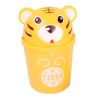 Set of 3 Yellow Tiger Pattern Desktop Trash Mini Cartoon Plastic Storage Barrel