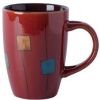 American Style Retro Ceramic Cup Household Cup Coffee Cup Mug, Red [J]