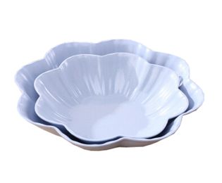 Set of 2 Decorative Tray Snacks Dishes Trays Platters Candy Dishes Fruit Plate (Blue)