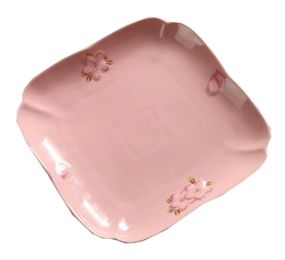 Ceramics Flat Dessert Cake Dish Platter Candy Dishes Wedding Salad Plate 8 Inch (Pink)